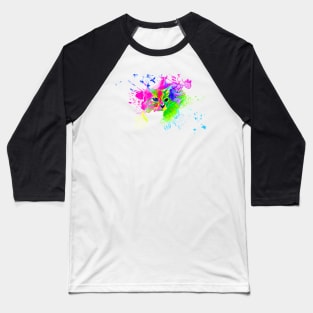 Psychedelic Cat Baseball T-Shirt